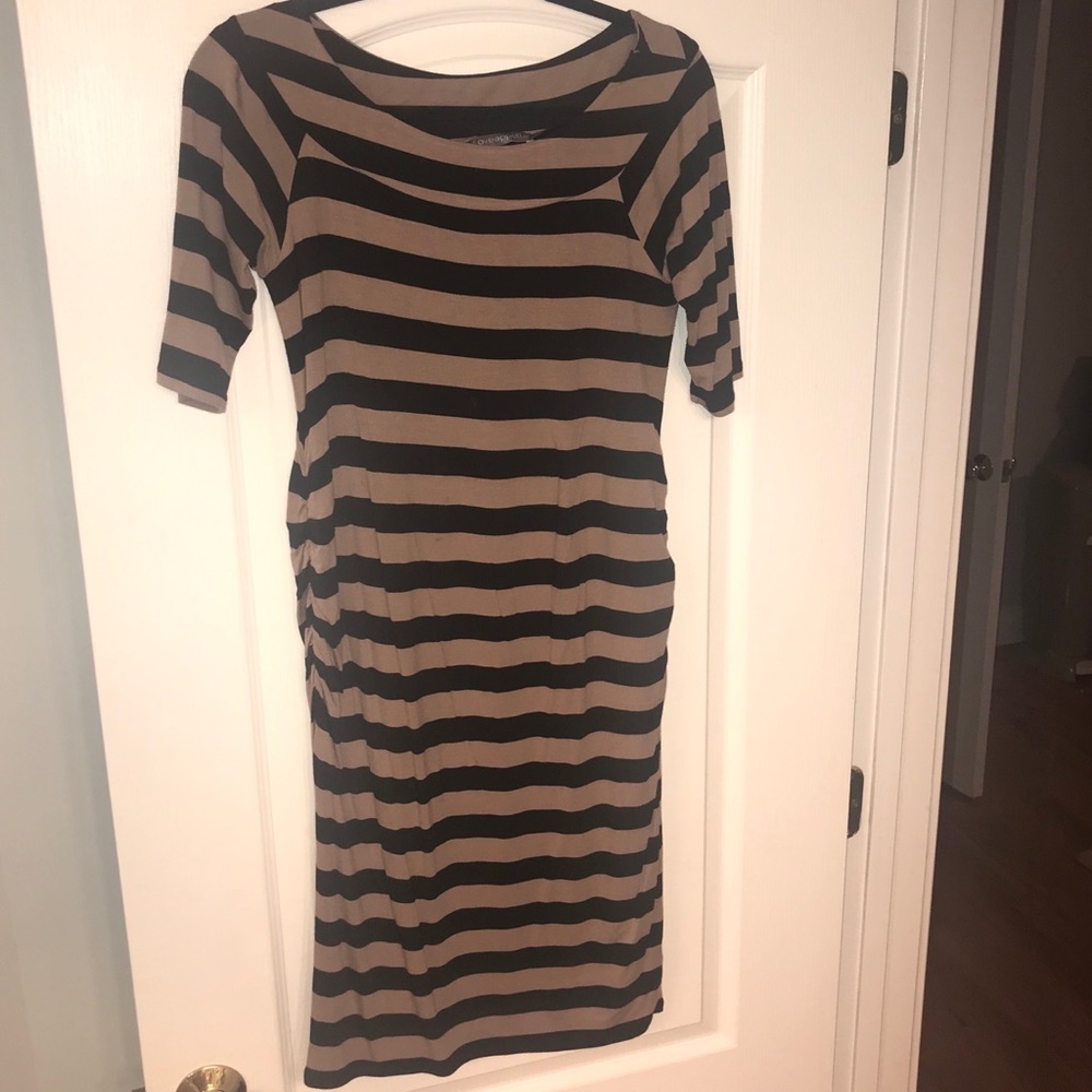 Loveappella Stripped Maternity Dress